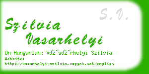 szilvia vasarhelyi business card